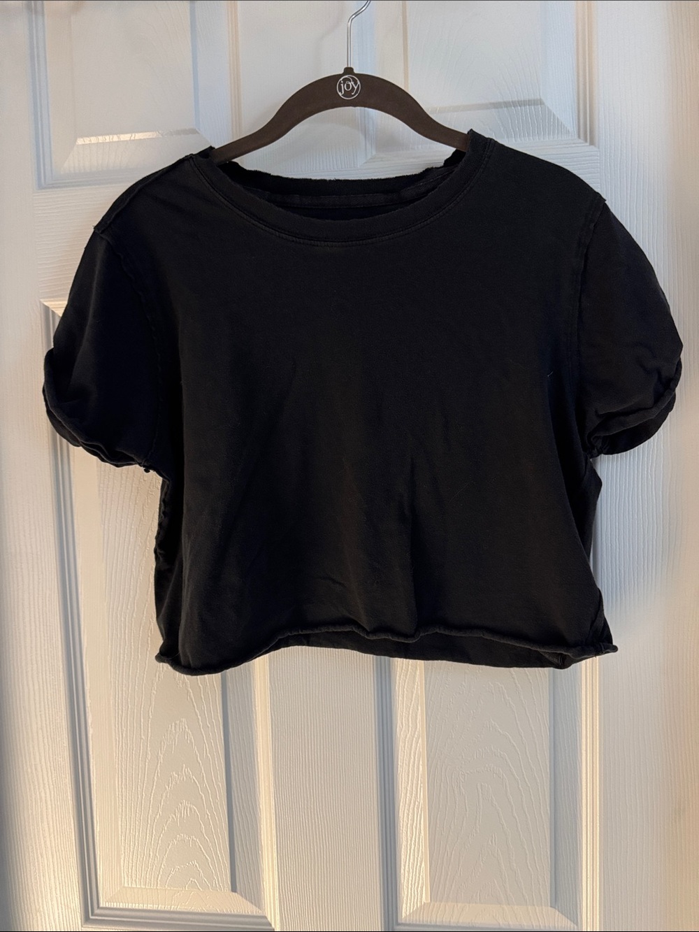 We The Free Black Cropped Tee - Short Sleeve Crew